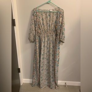 Vicabo sheer button down bohemian maxi dress/cover up